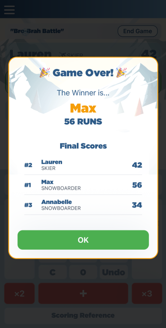 Last Run app - Game over
