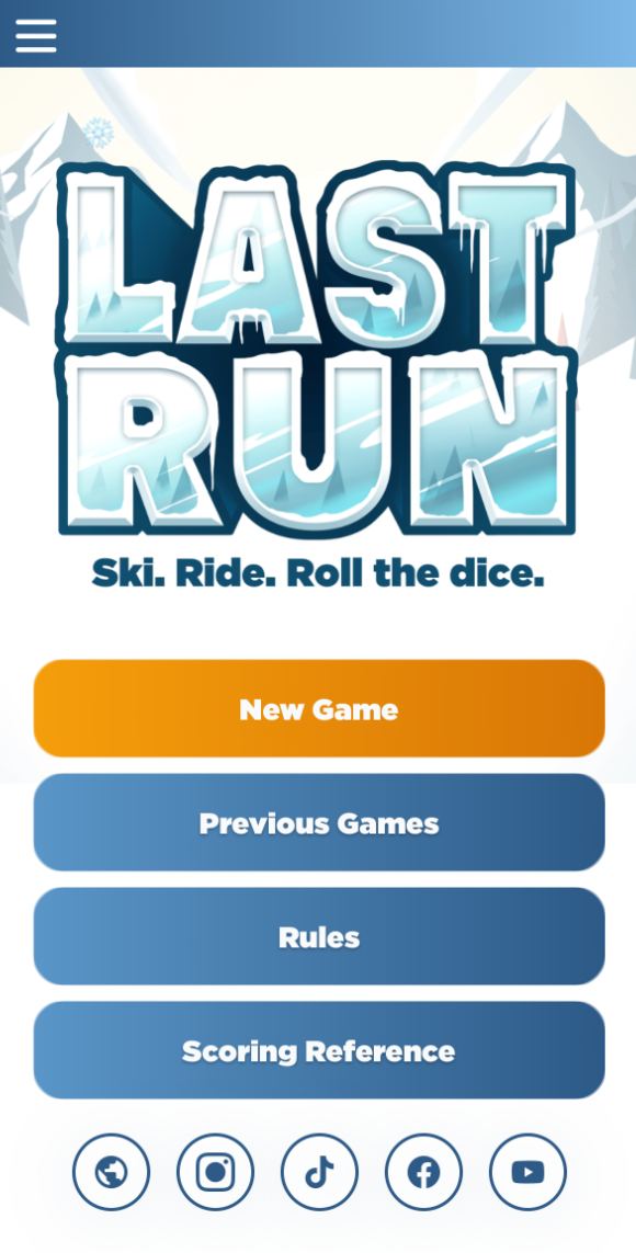 Last Run app - Home screen