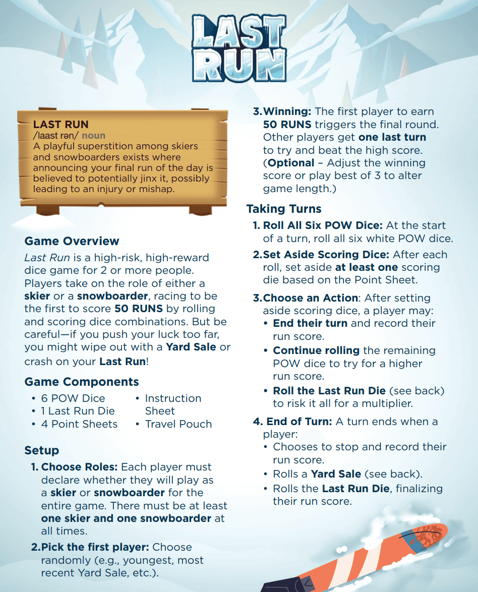 Last Run Game Rules - Page 1